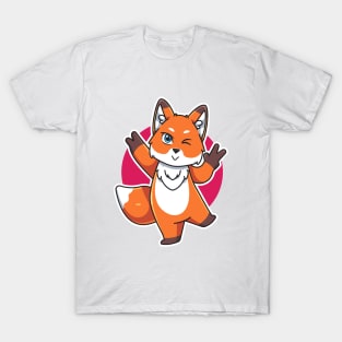 Cute Fox Chibi Character Illustration T-Shirt